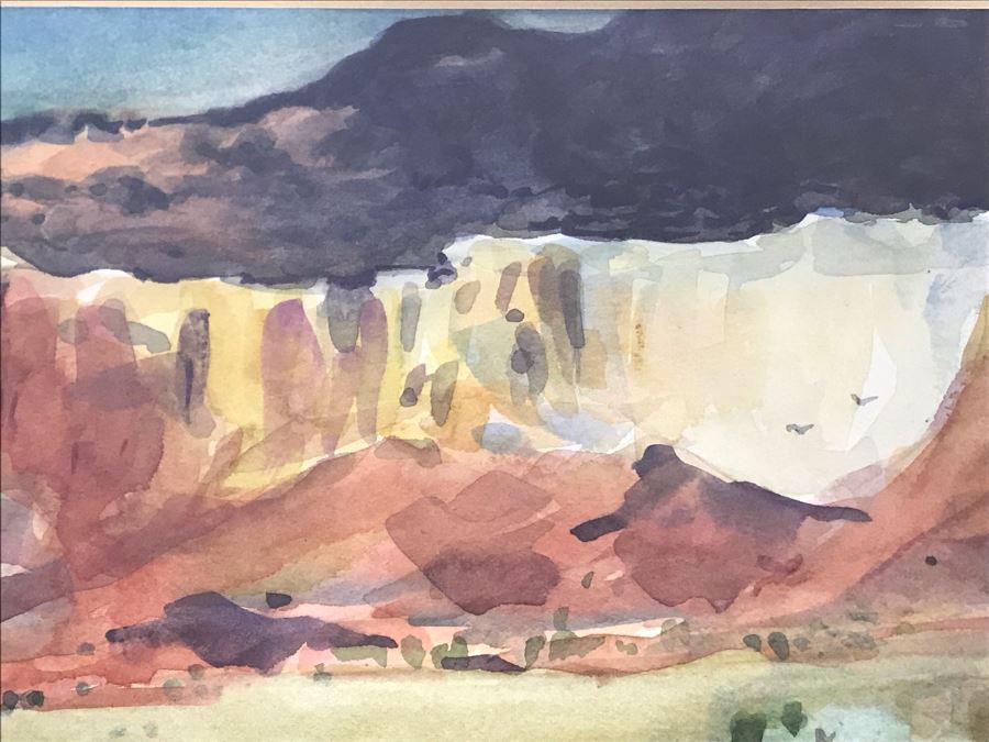 Original Gale Waddell Watercolor Painting Of The Ghost Ranch Entry - Georgia O'Keeffe New Mexico Home 29W X 8H - Just Added [Photo 13]
