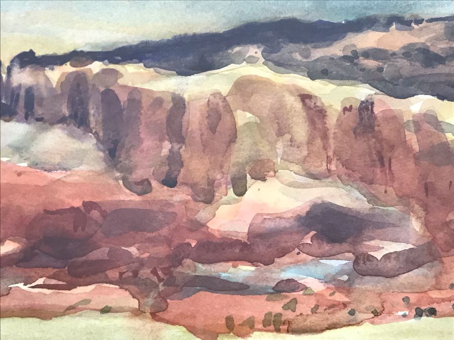 Original Gale Waddell Watercolor Painting Of The Ghost Ranch Entry - Georgia O'Keeffe New Mexico Home 29W X 8H - Just Added [Photo 12]