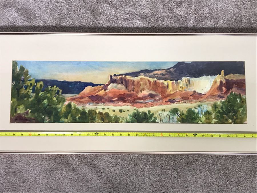 Original Gale Waddell Watercolor Painting Of The Ghost Ranch Entry - Georgia O'Keeffe New Mexico Home 29W X 8H - Just Added [Photo 6]