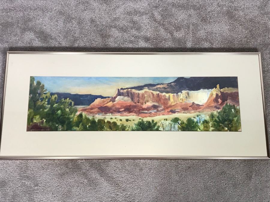 Original Gale Waddell Watercolor Painting Of The Ghost Ranch Entry - Georgia O'Keeffe New Mexico Home 29W X 8H - Just Added [Photo 3]
