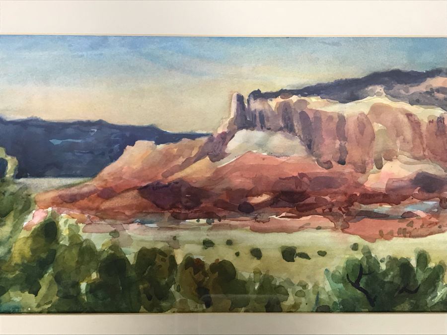 Original Gale Waddell Watercolor Painting Of The Ghost Ranch Entry - Georgia O'Keeffe New Mexico Home 29W X 8H - Just Added [Photo 9]