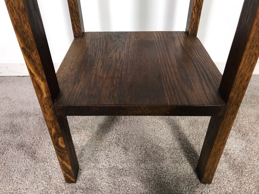 Vintage Oak Side Table 11W X 24H - Just Added [Photo 3]