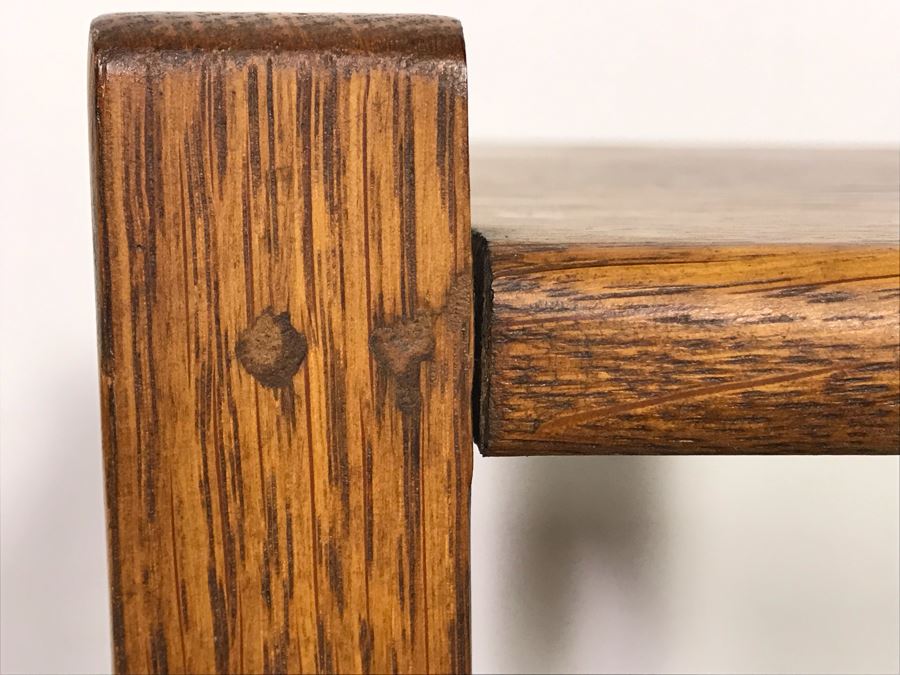 Vintage Oak Side Table 11W X 24H - Just Added [Photo 8]