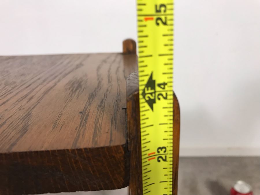 Vintage Oak Side Table 11W X 24H - Just Added [Photo 12]