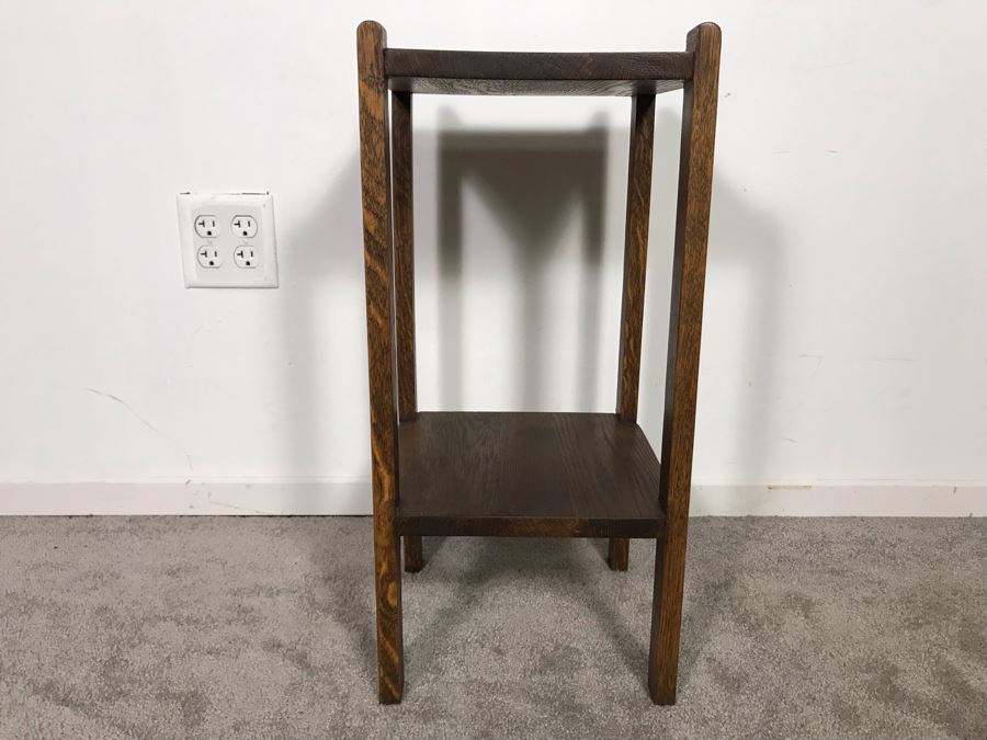 Vintage Oak Side Table 11W X 24H - Just Added [Photo 2]