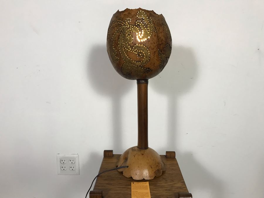 Bambu & Totumo Colombian Organic Table Lamp 20H - Just Added [Photo 3]