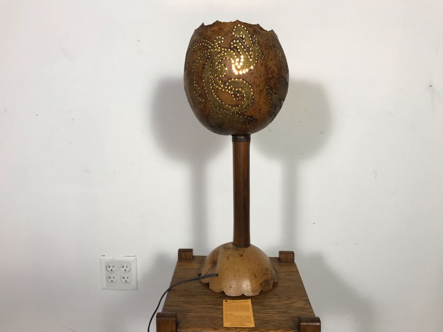 Bambu & Totumo Colombian Organic Table Lamp 20H - Just Added [Photo 4]