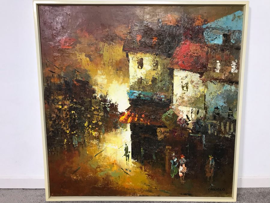 Original Mid-Century Painting Signed Chanhong? 31 X 31 - Just Added [Photo 1]