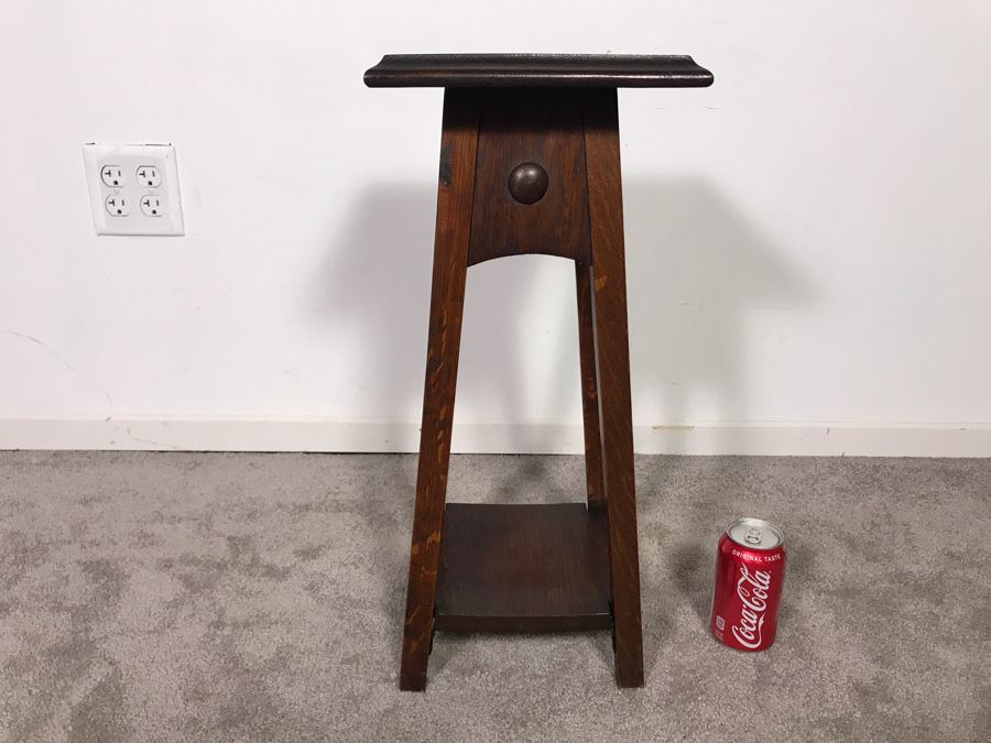 Vintage Tiger Oak Table Fern Stand 10W X 22H - Just Added [Photo 2]