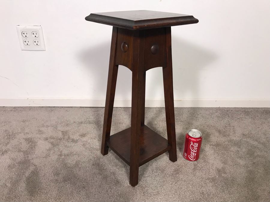 Vintage Tiger Oak Table Fern Stand 10W X 22H - Just Added [Photo 5]