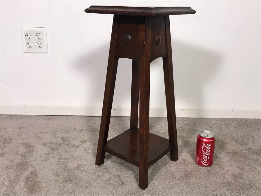 Vintage Tiger Oak Table Fern Stand 10W X 22H - Just Added [Photo 4]