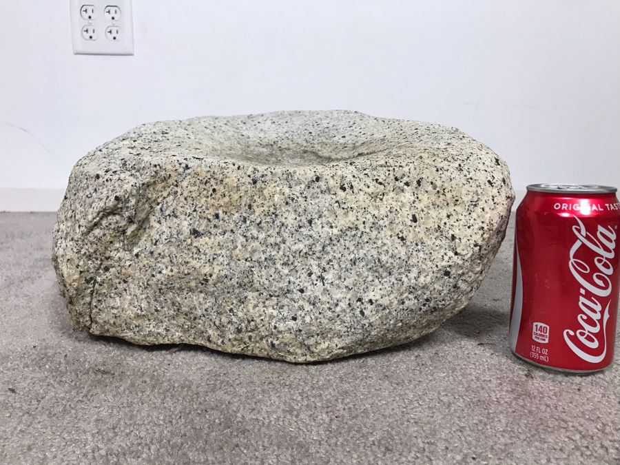 Huge Native American Natural Stone Metate And Mano Grinding Stone Well Used - Very Heavy To Lift 15W X 16D X 8H - Just Added [Photo 13]