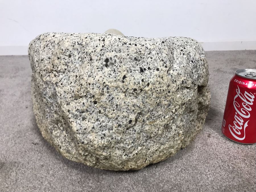 Huge Native American Natural Stone Metate And Mano Grinding Stone Well Used - Very Heavy To Lift 15W X 16D X 8H - Just Added [Photo 24]