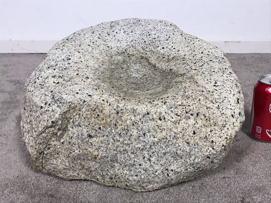 Huge Native American Natural Stone Metate And Mano Grinding Stone Well Used - Very Heavy To Lift 15W X 16D X 8H - Just Added [Photo 11]