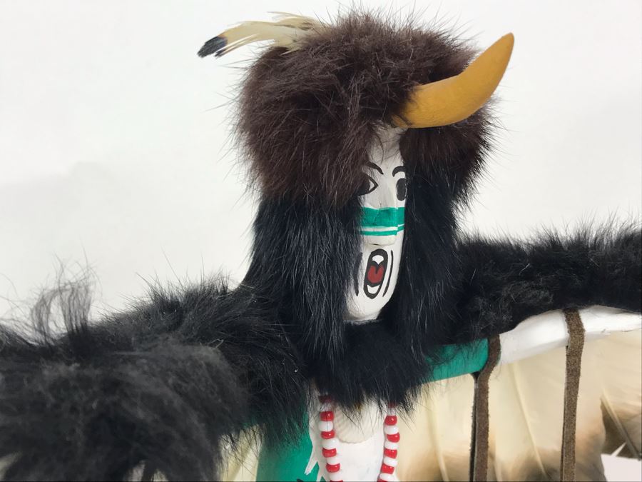 Signed Native American Eagle Dancer Kachina Doll By N. Smith 15W X 13.5H - Just Added [Photo 6]