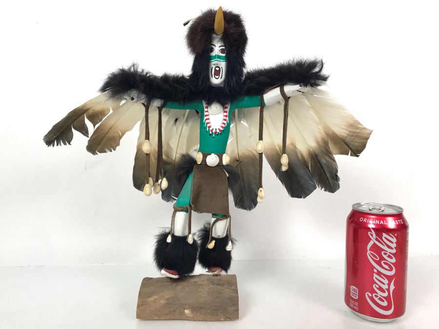 Signed Native American Eagle Dancer Kachina Doll By N. Smith 15W X 13.5H - Just Added