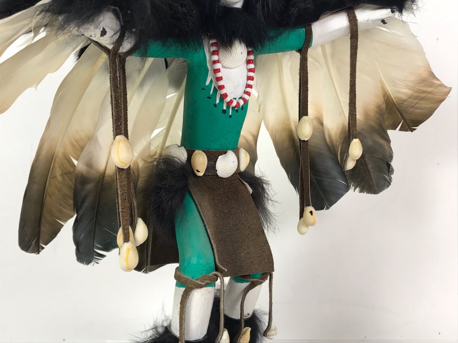 Signed Native American Eagle Dancer Kachina Doll By N. Smith 15W X 13.5H - Just Added [Photo 4]