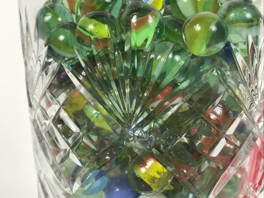 Vintage Marbles Grab Bag In Crystal Vase 4.5W X 8H - Just Added [Photo 13]