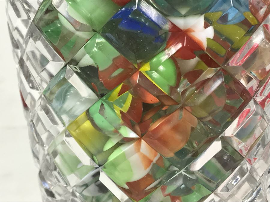 Vintage Marbles Grab Bag In Crystal Vase 4.5W X 8H - Just Added [Photo 4]