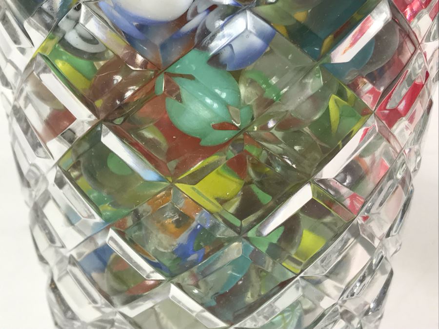 Vintage Marbles Grab Bag In Crystal Vase 4.5W X 8H - Just Added [Photo 10]