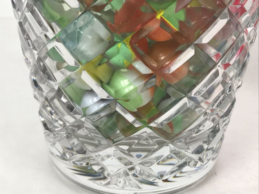 Vintage Marbles Grab Bag In Crystal Vase 4.5W X 8H - Just Added [Photo 15]