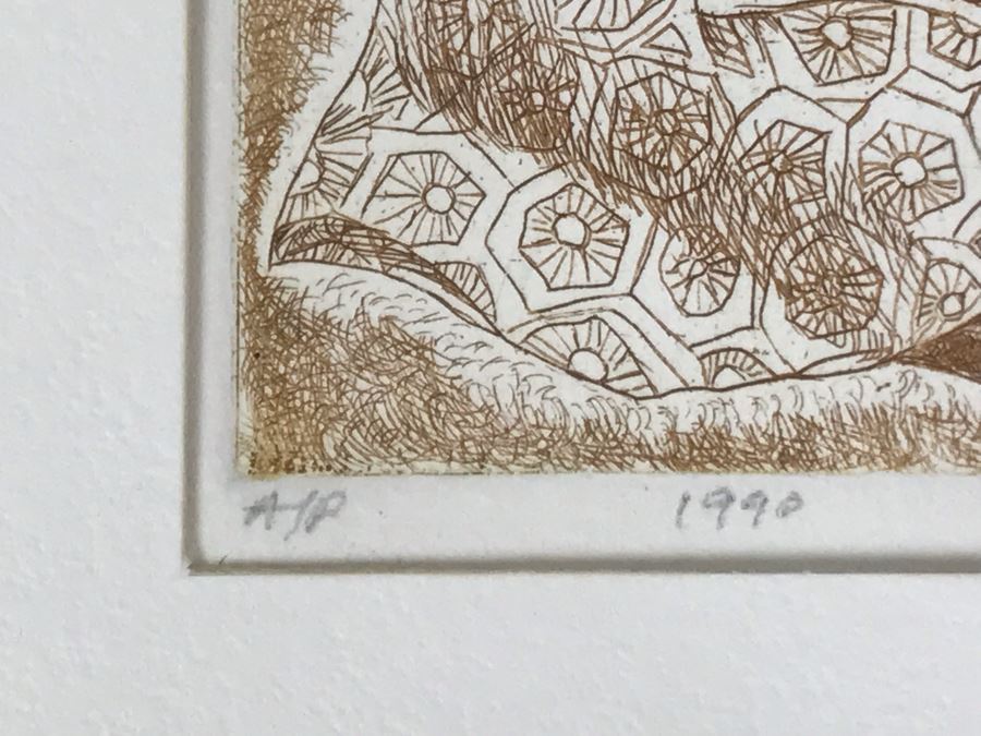 Vintage 1990 Hand Signed Yvonne Browne San Francisco Artist Proof Etching 5 X 7 - Just Added [Photo 8]