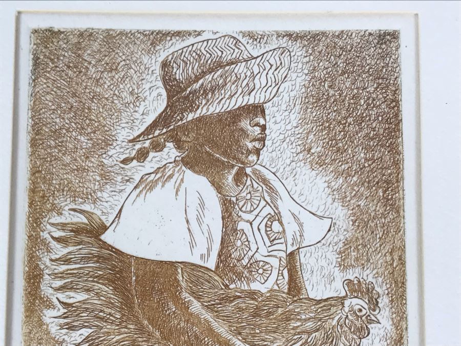 Vintage 1990 Hand Signed Yvonne Browne San Francisco Artist Proof Etching 5 X 7 - Just Added [Photo 4]