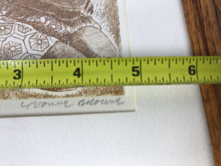 Vintage 1990 Hand Signed Yvonne Browne San Francisco Artist Proof Etching 5 X 7 - Just Added [Photo 10]