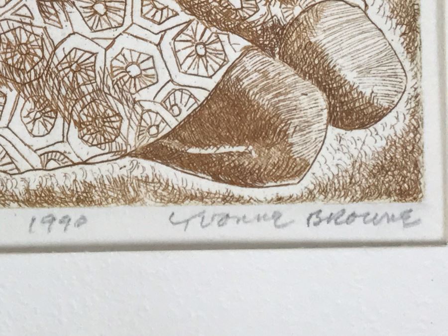 Vintage 1990 Hand Signed Yvonne Browne San Francisco Artist Proof Etching 5 X 7 - Just Added [Photo 7]