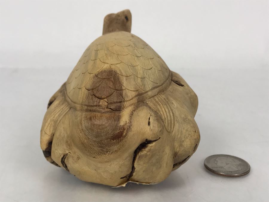 Carved Wooden Indonesian Sea Turtle 4.5W X 3H - Just Added [Photo 8]