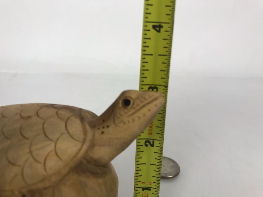 Carved Wooden Indonesian Sea Turtle 4.5W X 3H - Just Added [Photo 12]