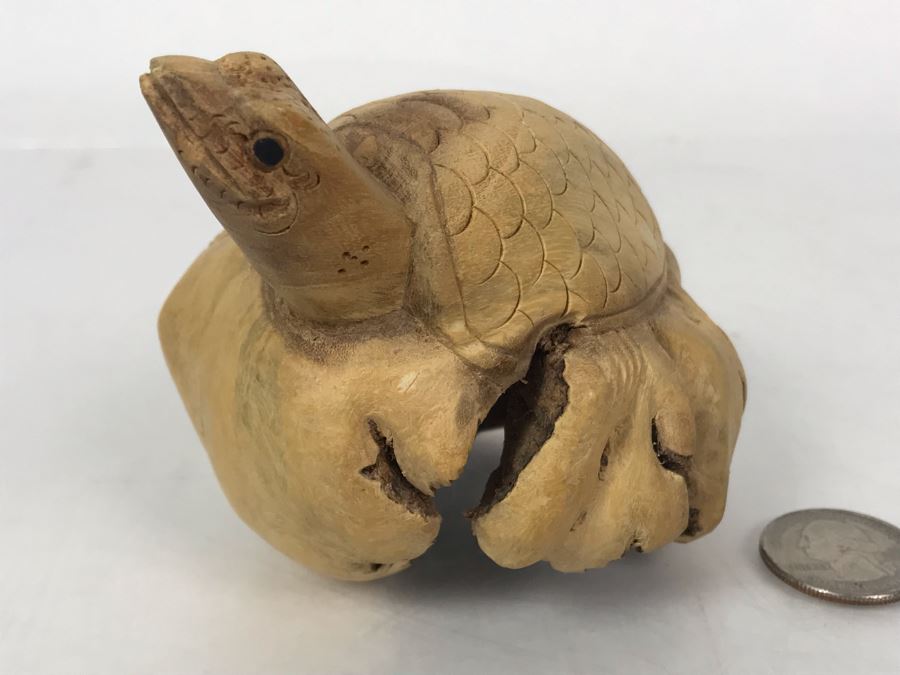 Carved Wooden Indonesian Sea Turtle 4.5W X 3H - Just Added [Photo 5]