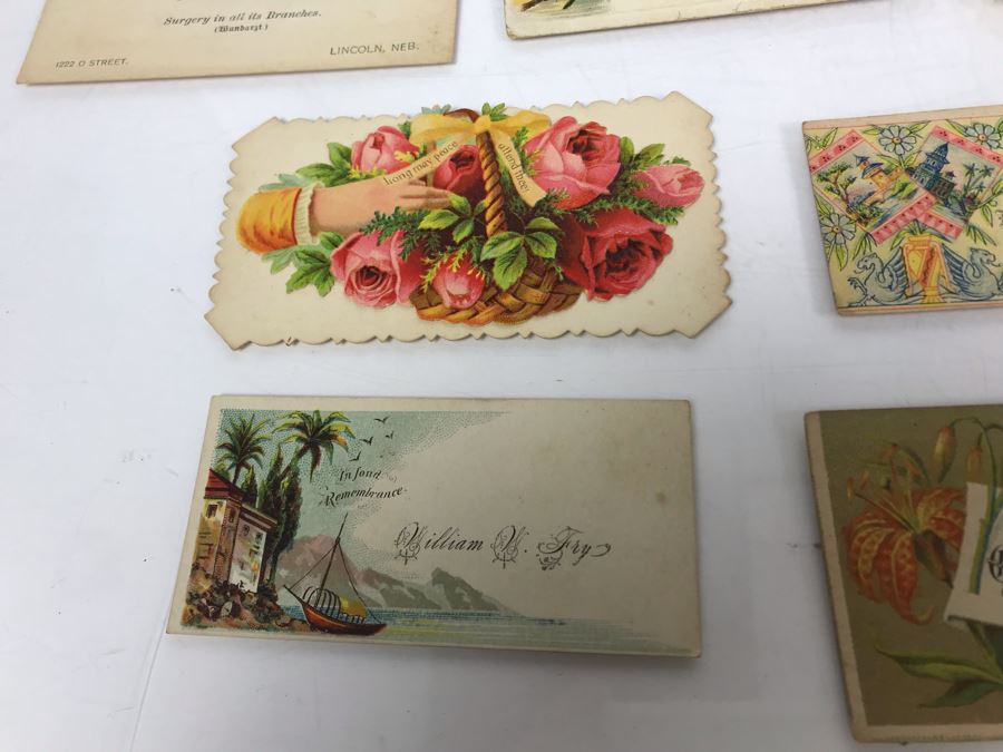 Large Collection Of Antique Calling Cards Visiting Cards Compliments ...