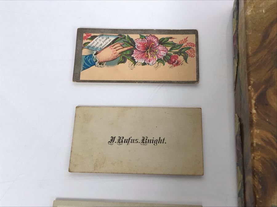 Large Collection Of Antique Calling Cards Visiting Cards Compliments Cards Victorian Showing Some Samples Plus Box At Top Is Filled - See Photos - Just Added [Photo 20]