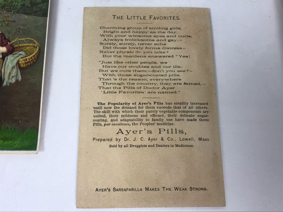 Collection Of Advertising Cards, Calling Cards, Visitor Cards Ayer's Pills, German Yeast Co - Showing Sample - More In Box To Left - See Photos - Just Added [Photo 4]