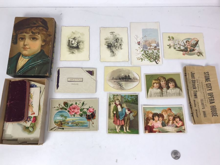 Collection Of Advertising Cards, Calling Cards, Visitor Cards Ayer's Pills, German Yeast Co - Showing Sample - More In Box To Left - See Photos [Photo 1]