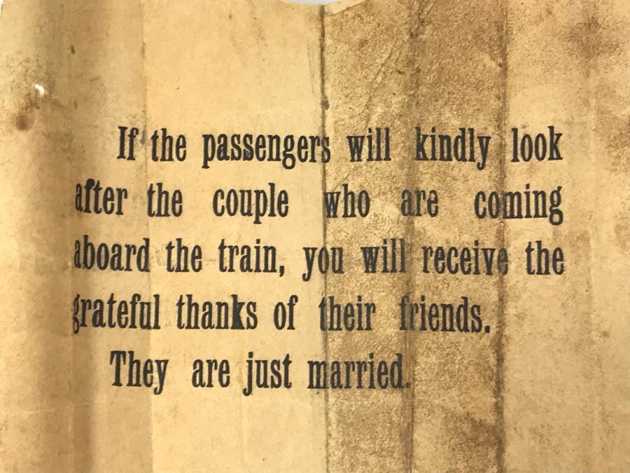 Antique 1902 First Class Passage Railroad Tickets Southern Indiana Railway, Old Photo Postcard Train Office Of Saint Charles Air Line RR Chicago, Old RR Passenger Just Married Paper & Grand Army Of The Republic Women's Relief Corp Ribbon - Just Added [Photo 9]