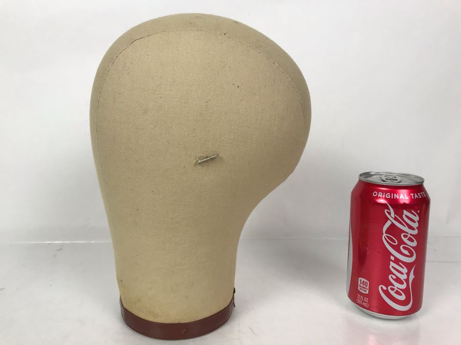 Vintage Canvas Mannequin Head Form With Max Mara Sequin Embellished Knit Hat (Hat Retails For $285) - Just Added [Photo 4]