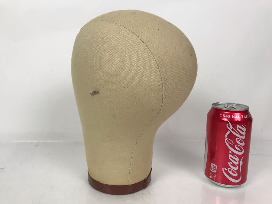 Vintage Canvas Mannequin Head Form With Max Mara Sequin Embellished Knit Hat (Hat Retails For $285) - Just Added [Photo 3]