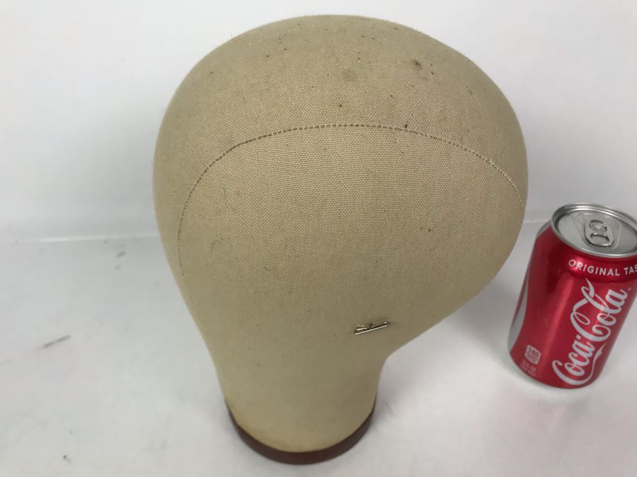 Vintage Canvas Mannequin Head Form With Max Mara Sequin Embellished Knit Hat (Hat Retails For $285) - Just Added [Photo 5]