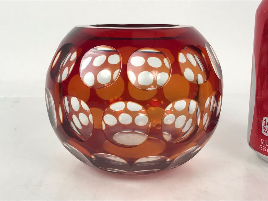 Czechoslovakian Red Glass Bowl 5W X 4H - Just Added
