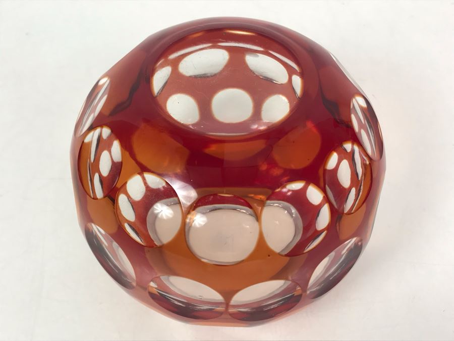 Czechoslovakian Red Glass Bowl 5W X 4H - Just Added [Photo 7]