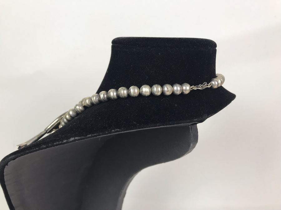 Stunning Old Native American Sterling Silver And Turquoise Squash Blossom Statement Necklace 210g - See Photos For Note - Just Added [Photo 19]