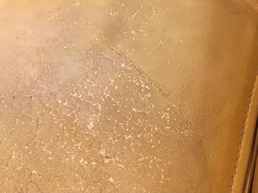 JUST ADDED - Vintage Italian Leather Roche Bobois Sofa Very Worn Perfect For Hipster Man Cave Library - See Photos For Wear 92W X 38D X 32H [Photo 8]