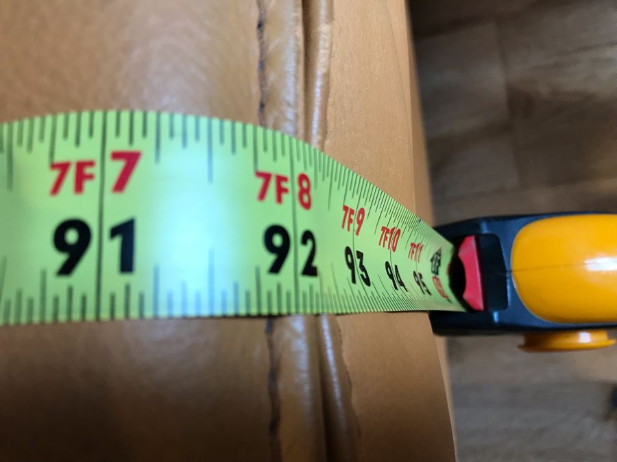 JUST ADDED - Vintage Italian Leather Roche Bobois Sofa Very Worn Perfect For Hipster Man Cave Library - See Photos For Wear 92W X 38D X 32H [Photo 18]