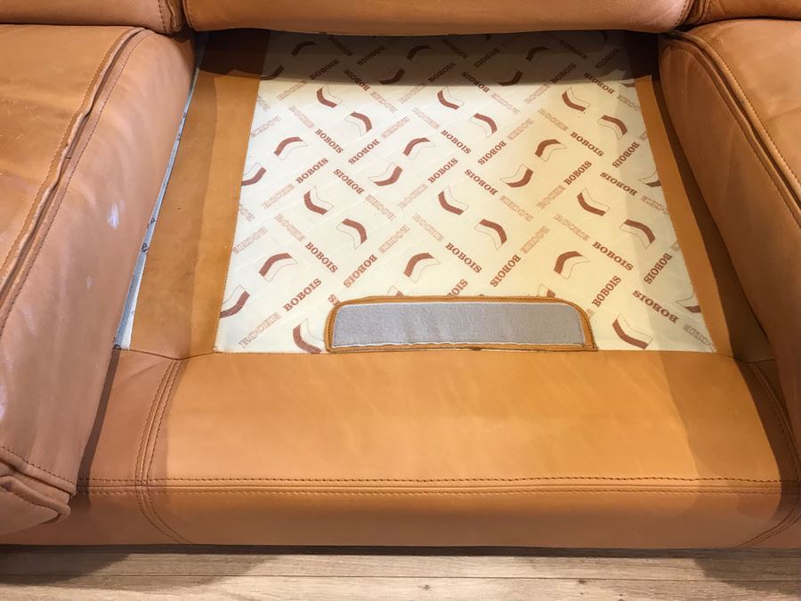 JUST ADDED - Vintage Italian Leather Roche Bobois Sofa Very Worn Perfect For Hipster Man Cave Library - See Photos For Wear 92W X 38D X 32H [Photo 15]
