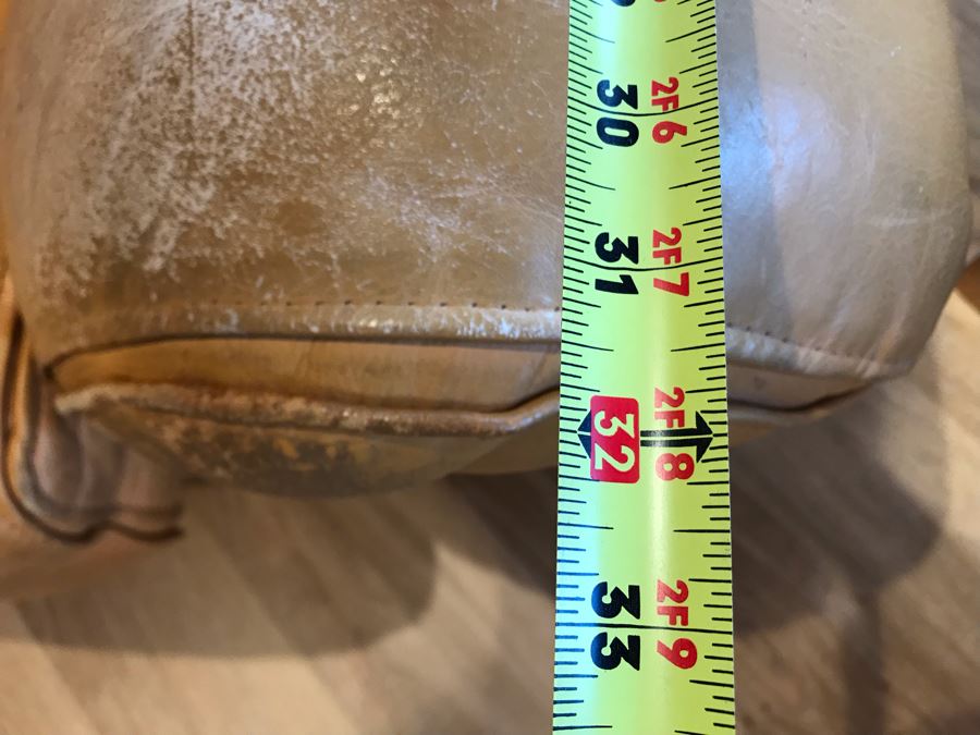 JUST ADDED - Vintage Italian Leather Roche Bobois Loveseat Sofa Very Worn Perfect For Hipster Man Cave Library - See Photos For Wear 72W X 32D X 32H [Photo 17]