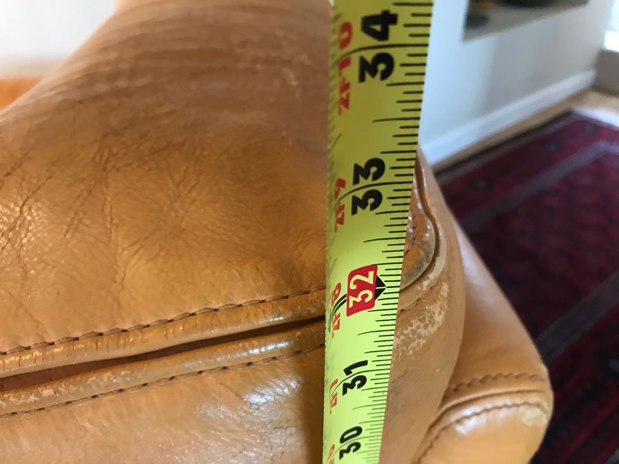 JUST ADDED - Vintage Italian Leather Roche Bobois Armchair With Ottoman Very Worn Perfect For Hipster Man Cave Library - See Photos For Wear - Slight Tear In Seat Cushion 48W X 40D X 32H [Photo 16]