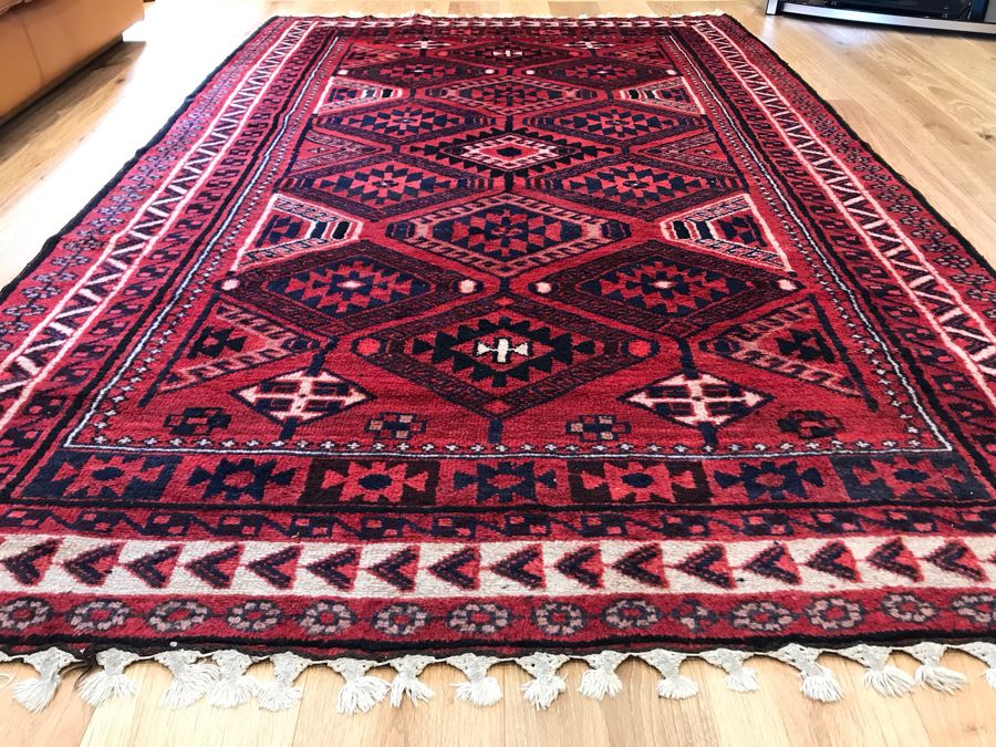 JUST ADDED - Vintage Hand Knotted Persian Area Rug 106 X 66 [Photo 4]