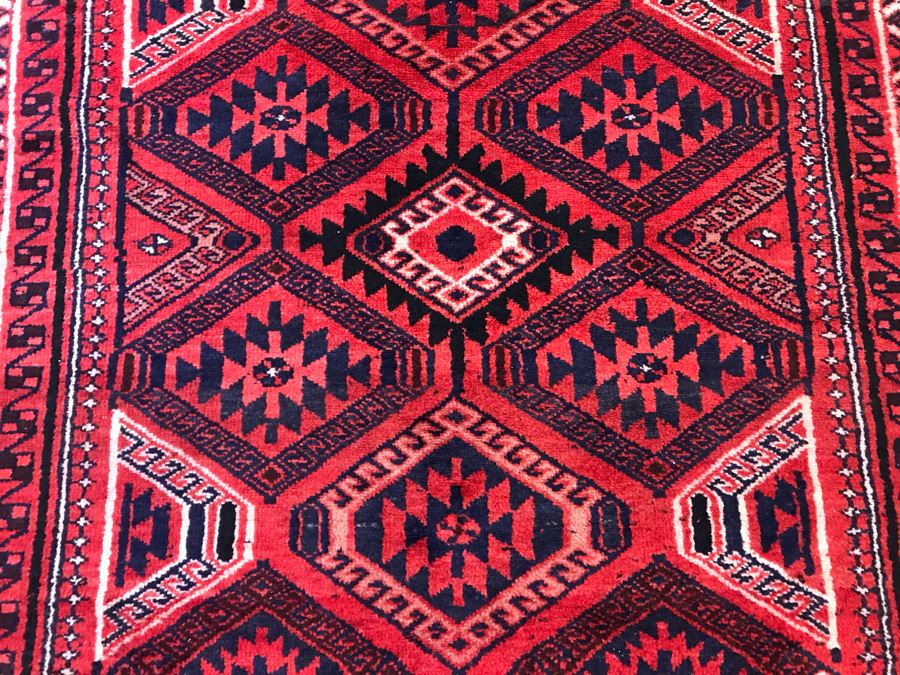 JUST ADDED - Vintage Hand Knotted Persian Area Rug 106 X 66 [Photo 10]